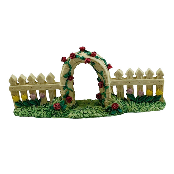 Cottontail Lane Rose Resin Arbor Picket Fence Easter Midwest of Cannon Falls - Picture 1 of 7